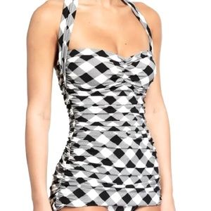 norma kamali ruched swimsuit